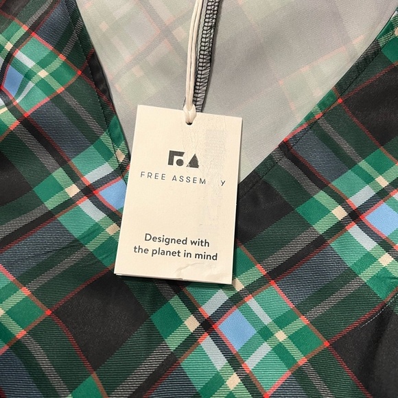 Satin Chemise Plaid Dress Size Medium (8-10) - Picture 6 of 8